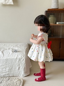 Vestido de princesa para niñas, falda <span class=keywords><strong>Pod</strong></span> de verano para niños, ropa de bebé con manga voladora, ropa para niños con lazo - Product Image 6