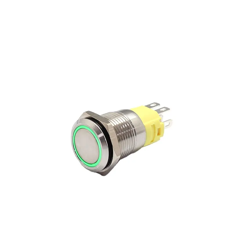 FILN doppio/bl colore rosso e verde non polarità Led interruttore a pulsante elettrico in metallo con pulsante interruttore audio a 6pin 12V 24V 220V