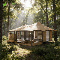 Hôtel familial haut de gamme, hôtel-resort, lodge de glamping super résistant aux intempéries, hébergement en tente de toile à structure en acier