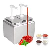 Peralatan Dapur Komersial Stainless Steel Plastik 2L Pompa Dispenser Saus Makanan Cepat Saji Pizza Burger-Hotel Restoran LFGB