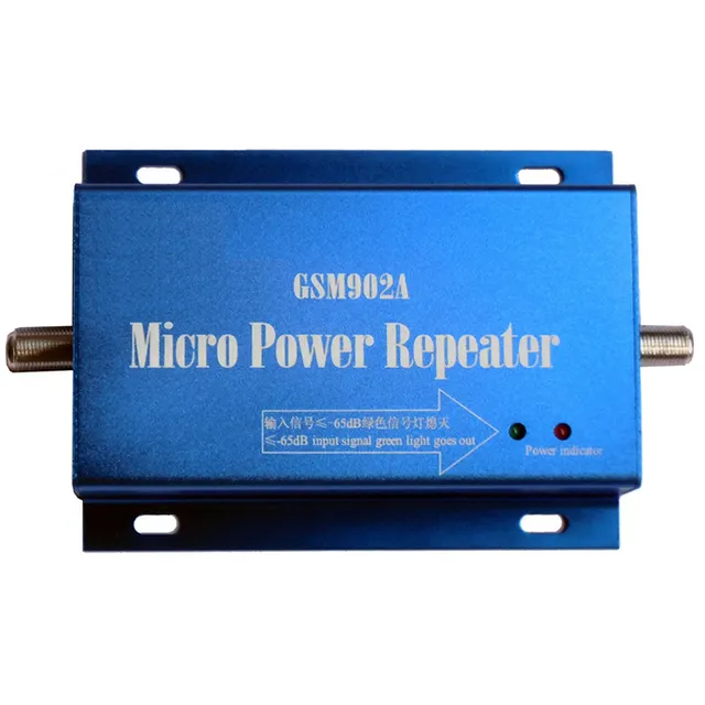 RF Micro Power Repeater GSM902A von 900MHz GSM Handy Signal Booster mit F typ Eingang und Signal Level LED anzeige