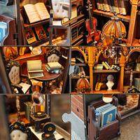 Kit de bricolage maison miniature 3D fantaisie Y-TOP faite à la main, agence de détectives, jouets puzzle en bois, à partir de 14 ans, avec éclairage - Vente chaude