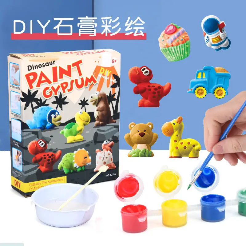 Kit de peinture pour enfants Peignez vos propres figurines avec moule à colorier pour dessert Set d'art et d'artisanat Kit de peinture en plâtre