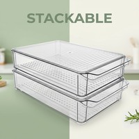 Contenants de stockage alimentaire empilables en PET sans BPA, économiseurs d'espace, hermétiques, adaptés au réfrigérateur et au congélateur, ensemble de cuisine moulé par injection