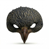 Masque demi-visage PU Faucon Aigle, Masque d'oiseau animal pour Festival, Carnaval, Cosplay, Soirée Déguisée