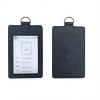 Porte-badge double face en cuir PU 2026 avec cordon, porte-cartes de visite, porte-badge de bus, porte-badge de travail, étui de bureau