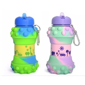 Nouvelle arrivée, bouteille d'eau en silicone sportive, sans BPA, bouteille d'eau pliable pour enfants, idéale pour les voyages - Product Image 4
