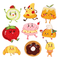 Patch en caoutchouc thermocollant brodé en chenille fait main pour vêtements et sacs avec crochets
