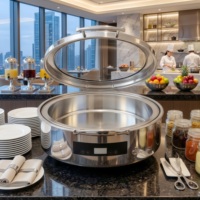 Réchaud de buffet électrique en acier inoxydable de qualité hôtelière, chauffe-plats isolé pour équipement de restauration