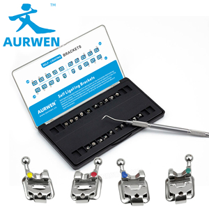 AURWEN Cuidado Bucal, Brackets de Acero Inoxidable Autoligables Activos con Diseño de Clip de Resorte para un Control Preciso del Torque, Brackets de <span class=keywords><strong>Ortodoncia</strong></span> - Product Image 1