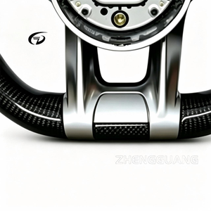 Volant en fibre de carbone LED niveau 45 adapté aux Mercedes C217 W221 W222 S63 C63 GLA45 C43 SLC <span class=keywords><strong>43</strong></span> R172 <span class=keywords><strong>AMG</strong></span> W205 CLA <span class=keywords><strong>GLA</strong></span> - Product Image 6