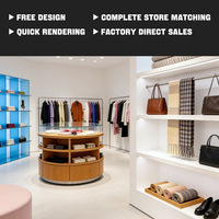 Vitrine professionnelle pour vêtements, chaussures et sacs, avec étagères réglables, spots LED, robuste, écologique, multi-vitrines