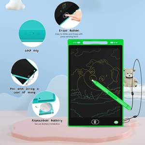 แผ่นเขียน LCD กันน้ำ8.5นิ้วสำหรับเด็กแท็บเล็ตอิเล็กทรอนิกส์สำหรับการวาดภาพและบันทึกการเขียนสำหรับเด็ก - Product Image 4