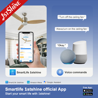 Ventilateur de plafond 1stshine 52 pouces au design moderne, intelligent, efficace, avec éclairage LED, résistant à la rouille, vente en gros, assurance qualité