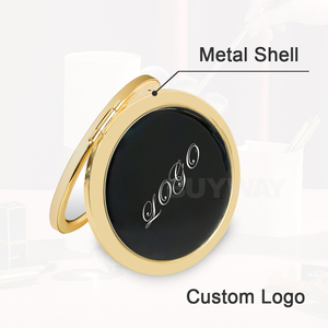Custom Bridesmaid Compact Magnifying Foldable Gold Favors Luxury Inspired Mini Purse <strong>White</strong> Engraving Dual Sided Makeup <strong>Mirror</strong> - Product Image 4