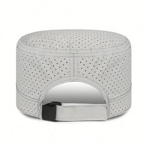 Quick-Drying Mesh Laser Hole Adjustable Breathable Vintage Fashion Flat Summer <b>Floppy</b> Brim Embroidered Short <b>Hat</b> Cap Promotion - Product Image 3