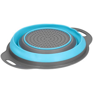 Passoire pliable en silicone avec poignée, idéale pour laver les légumes et les fruits, vente en gros directe usine - Product Image 4