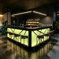 Comptoir de bar design de luxe avec éclairage LED RGB tendance, idéal pour restaurants et boîtes de nuit - Vente chaude