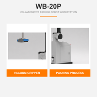 Robot d'emballage collaboratif WB-20P pour petits cartons – Emballeuse robotisée d'extrémité de ligne haute vitesse (20 pièces par minute) – Cobot