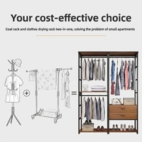 Porte-chaussures en acier de haute qualité, organisateur de rangement pour vêtements en bois, armoire avec tiroirs pour chambre et vestiaire