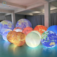 Globe de neige gonflable lumineux à LED, modèle personnalisé du système solaire (Terre, Jupiter, Mars, Lune), pour exposition muséale, centre commercial, événement