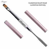 Pinceau à ongles double embout avec manche métallique, poils en nylon, Kolinsky Sable, pour liner, dégradé, gel UV, repousse-cuticules, multifonctionnel, professionnel