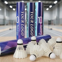 Volant de badminton professionnel hybride en plumes de canard et d'oie avec fibres PU, poids personnalisé, origine, commande minimum