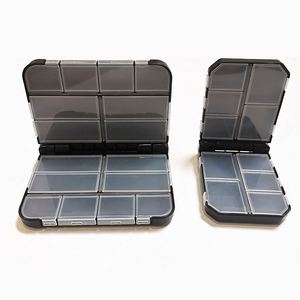 Boîte à pilules portable haut de gamme en PP pour 7 jours (matin et soir), 14 compartiments avec couvercles à clipser sécurisés, noire - Product Image 4