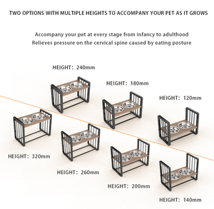 Tempat makan cangkir minum hewan peliharaan, bahan kayu portabel luar ruangan dengan mangkuk stainless steel dan dudukan untuk anjing dan kucing - Product Image 6