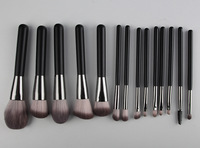 Meilleure vente 14 pièces noir professionnel végétalien cheveux ombre à paupières fond de teint ensemble de pinceaux de maquillage de luxe