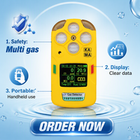 Alat Uji Gas Portabel Isi Ulang 3 Gas Alarm Empat Tingkat Layar TFT IP65 Anti Selip Pencatat Data untuk Pekerjaan Terowongan