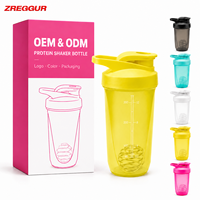 Botellas Mezcladoras de Proteína PP de 300ml al por Mayor, Vaso Mezclador Portátil Mini con Escala Transparente, Impresión Personalizada, Reutilizables, Fáciles de Limpiar, Deportivas