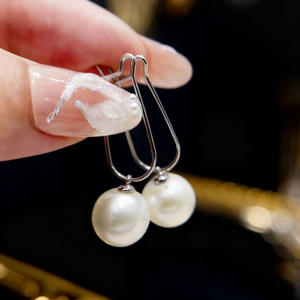 WENCHI 10996 DIY อุปกรณ์ตกแต่งมุก ต่างหูเงินแท้ S925 ถาดเปล่าสำหรับใส่เครื่องประดับสีทองและสีเงิน ขนาด 9-15 มม. รูปทรงกลม - Product Image 1