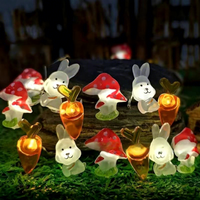 Nouvelles guirlandes lumineuses LED en plastique en forme de carotte de Pâques, avec boîte à piles, adorables lumières féériques de style animal pour une ambiance festive et décorative
