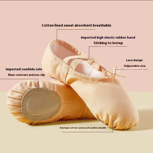 Kadınlar için günlük eğitim bale ayakkabıları tuval bale dans ayakkabıları balo salonu dans düz ayarlanabilir askıları yumuşak Soled spor ayakkabıları - Product Image 6