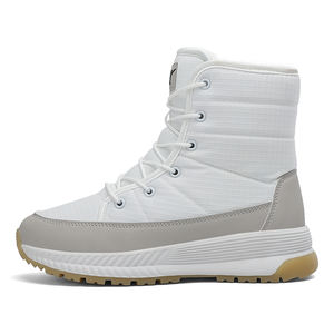 บูทหิมะขนเฟอร์แฟชั่นสำหรับผู้หญิงมาใหม่รองเท้าผู้หญิงสีขาวผ้ากำมะหยี่พร้อมกระเป๋ากลางแจ้งสหรัฐอเมริกา - Product Image 5