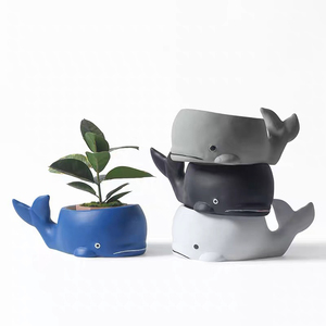 Pots de bonsaï succulents en céramique en forme d'animal de conception créative, <span class=keywords><strong>pot</strong></span> en terre cuite en forme de <span class=keywords><strong>baleine</strong></span> pour la maison, le balcon et la fleur - Product Image 1