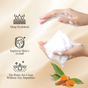 Limpiador facial de cúrcuma orgánico OEM <span class=keywords><strong>Peeling</strong></span> Face Wash para la eliminación de manchas de acné y blanqueamiento profundo de poros hidratante - Product Image 2