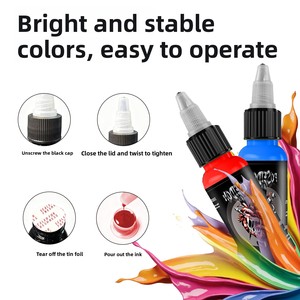 Encre de tatouage Poseidon avec motif cœur, couleurs vives, 30 ml, ensemble d'encres pour tatouage - Product Image 3