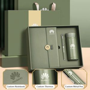 Regalos Corporativos de Lujo al por Mayor, Artículos Promocionales Personalizados, Cuaderno de Negocios con Bolígrafo, Juego de Regalos con Taza Térmica - Product Image 3