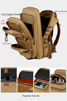Sac à dos tactique multifonctionnel personnalisé camouflage souple 36-56L pour camping et chasse, étanche avec fermeture éclair, tendance