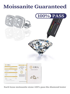 <span class=keywords><strong>Orecchini</strong></span> da donna con diamanti cresciuti da laboratorio di lusso Guangzhou <span class=keywords><strong>orecchini</strong></span> da donna rodio S925 in <span class=keywords><strong>argento</strong></span> Sterling VVS Moissanite - Product Image 3