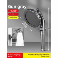 Pommeau de douche réglable haute pression chromé à jet de pluie, design coudé rotatif, sortie unique pour appartement, salle de bain, douche, toilettes