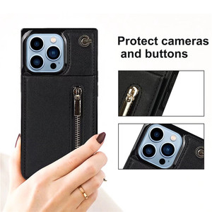 Étui de téléphone fantaisie avec fermeture éclair, portefeuille à bandoulière, lanière, étui de téléphone en cuir pour iPhone 11 12 13 pour Samsung S21, <span class=keywords><strong>2023</strong></span> - Product Image 4