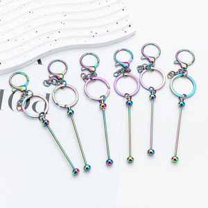 Porte-clés en métal perlé fait main, sérigraphie personnalisée, design squelette de luxe, imperméable, léger, accessoire de bijoux DIY pour - Product Image 2