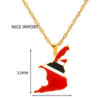 Collier avec pendentif goutte d'huile en acier titane, motif territoire du Venezuela, bijoux créatifs et tendance pour hommes et femmes