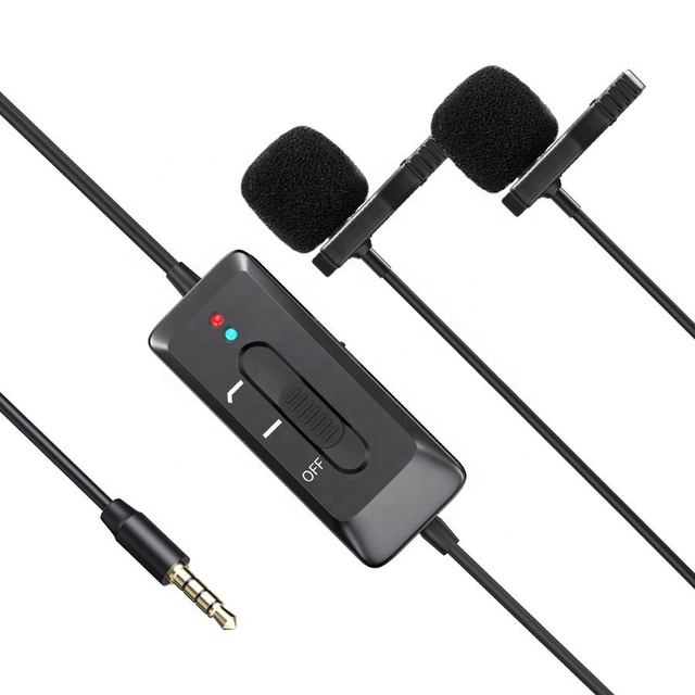 Factory Original Portable Speaker With Lapel Mic Recording Microphone Professional DSLR Camera Dual Lavalier Microphone