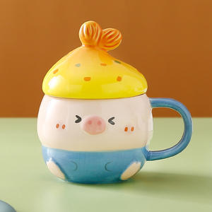 Taza <span class=keywords><strong>de</strong></span> Cerámica Creativa y Linda en Forma <span class=keywords><strong>de</strong></span> Cerdo 3D <span class=keywords><strong>de</strong></span> UCHOME con Tapa, Taza <span class=keywords><strong>de</strong></span> Agua <span class=keywords><strong>de</strong></span> Dibujos Animados Pintada a Mano - Product Image 5