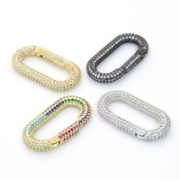 Fermoir à vis ovales, lot de pièces, CZ, Micro pave, couleur or, or Rose, argent ou noir, serrure ovale