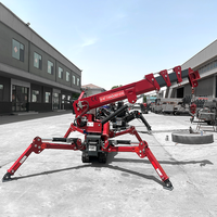 Mini-grue araignée EPA Euro 5 de 1,5 tonne, équipement de levage à flèche télescopique hydraulique, petite grue araignée